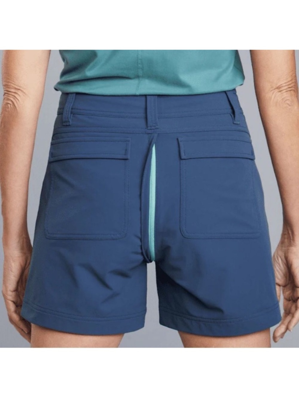 Gnara Go There Hiking Shorts Women’s Size 4 Blue Nylon Zipper Gusset Outdoor